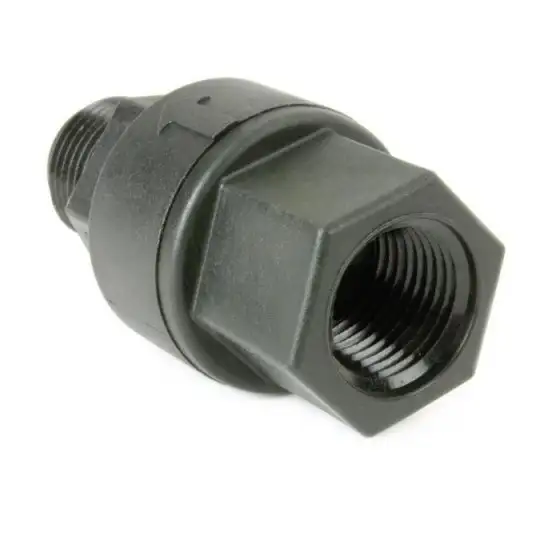 Delrin spring-loaded check valve CNC machined for coolant system