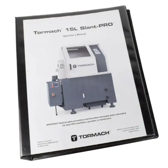 Tormach Manual - 15L Printed Manual - SKU 34397