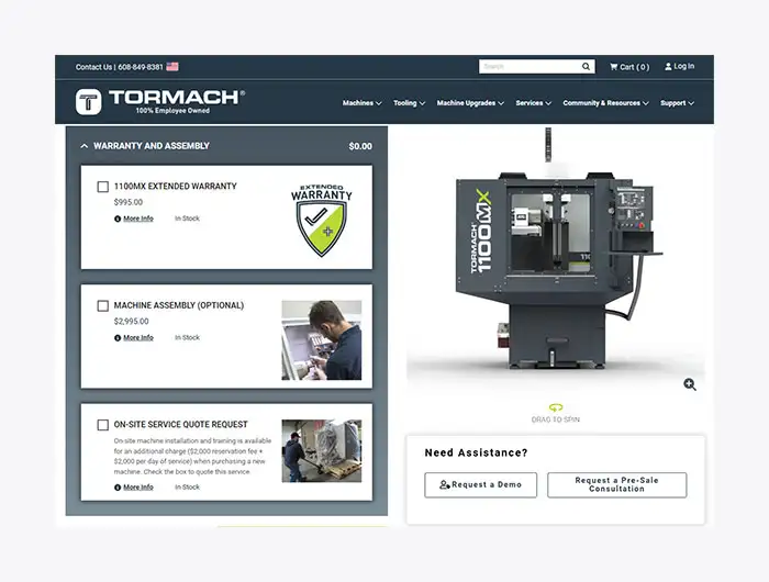 How to request pre-assembly for your machine purchase